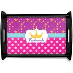 Sparkle & Dots Black Wooden Tray - Small (Personalized)