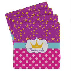 Sparkle & Dots Absorbent Stone Coasters - Set of 4 (Personalized)