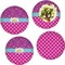 Sparkle & Dots Set of 4 Glass Lunch / Dinner Plate 10" (Personalized)