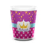 Sparkle & Dots Ceramic Shot Glass - 1.5 oz - White - Set of 4 (Personalized)