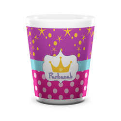 Sparkle & Dots Ceramic Shot Glass - 1.5 oz - White - Set of 4 (Personalized)