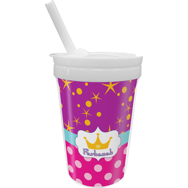 Custom Sparkle & Dots Sippy Cup with Straw (Personalized)