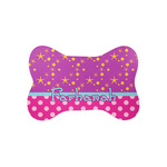 Sparkle & Dots Bone Shaped Dog Food Mat (Small) (Personalized)