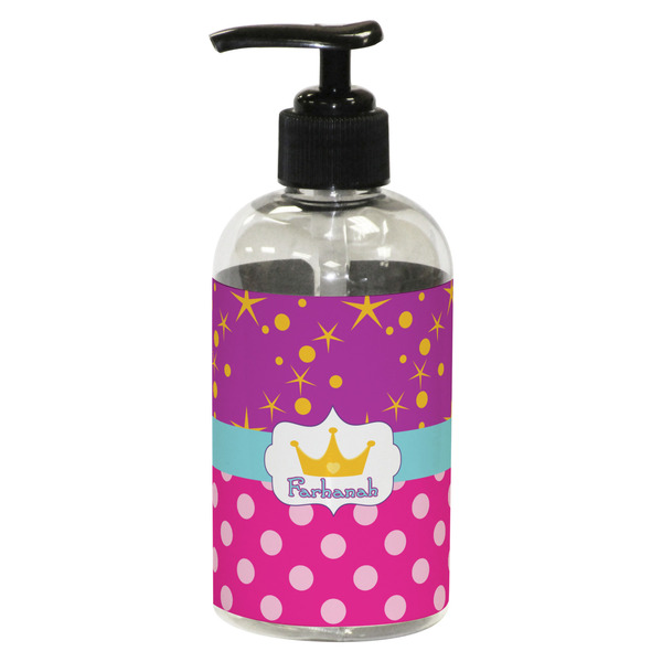 Custom Sparkle & Dots Plastic Soap / Lotion Dispenser (8 oz - Small - Black) (Personalized)