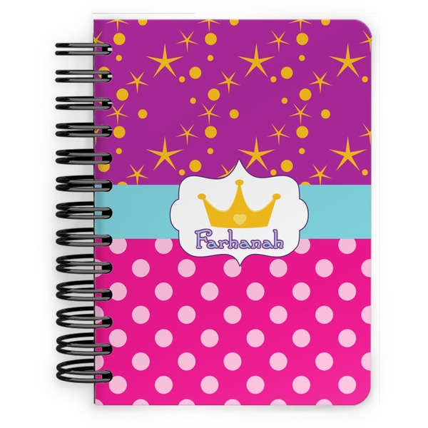 Custom Sparkle & Dots Spiral Notebook - 5x7 w/ Name or Text