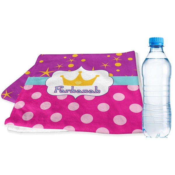 Custom Sparkle & Dots Sports & Fitness Towel (Personalized)