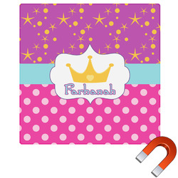 Sparkle & Dots Square Car Magnet - 6" (Personalized)