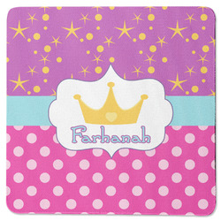 Sparkle & Dots Square Rubber Backed Coaster (Personalized)