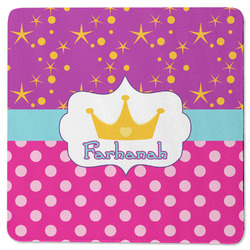 Sparkle & Dots Square Rubber Backed Coaster (Personalized)