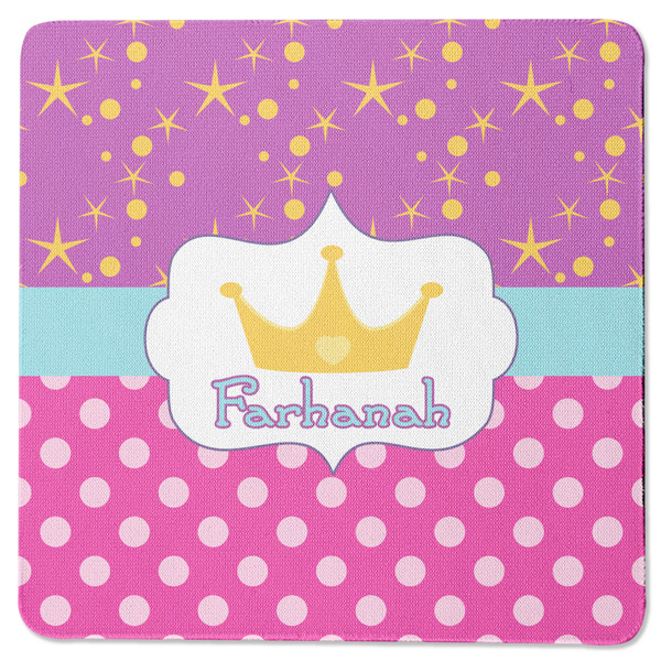 Custom Sparkle & Dots Square Rubber Backed Coaster (Personalized)