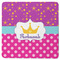 Sparkle & Dots Square Rubber Backed Coaster (Personalized)