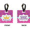 Sparkle & Dots Square Luggage Tag (Front + Back)