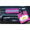 Sparkle & Dots Square Luggage Tag & Handle Wrap - In Context