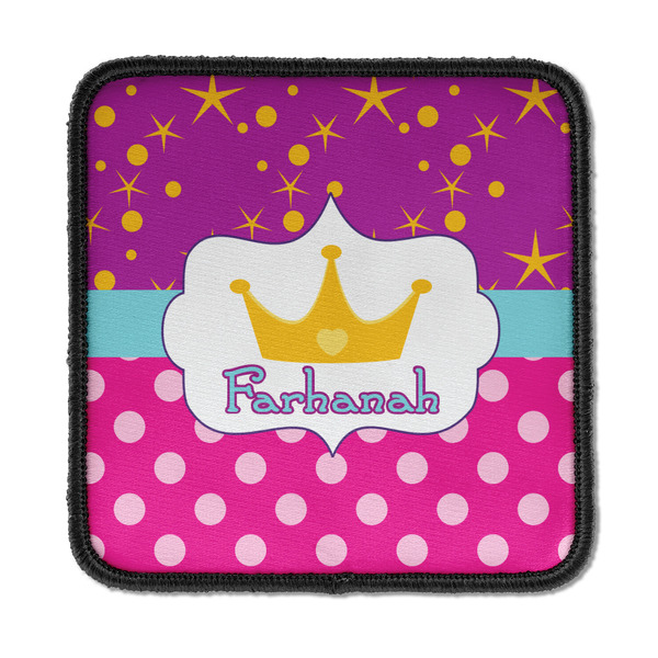 Custom Sparkle & Dots Iron On Square Patch w/ Name or Text