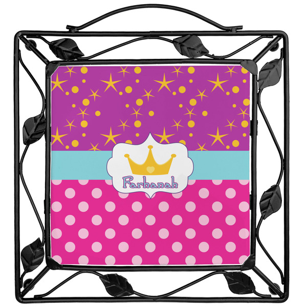Custom Sparkle & Dots Square Trivet (Personalized)