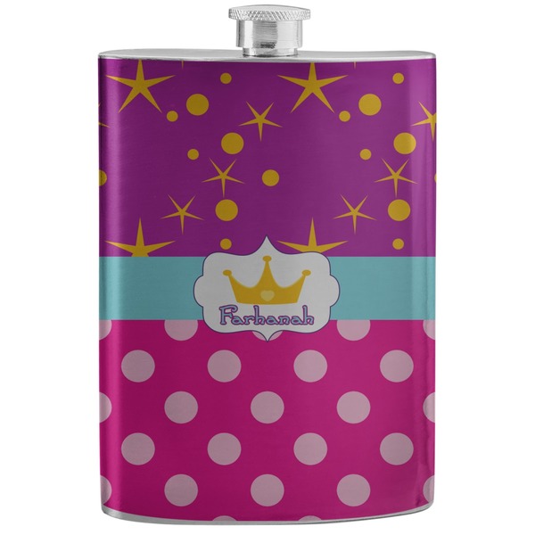 Custom Sparkle & Dots Stainless Steel Flask (Personalized)