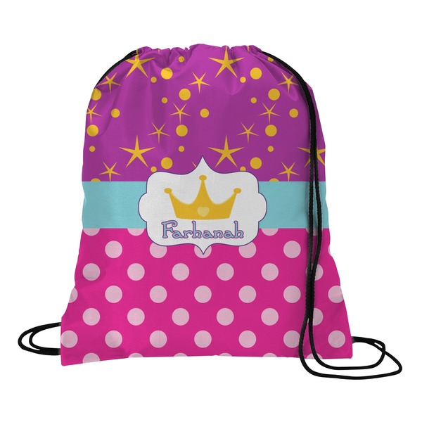 Custom Sparkle & Dots Drawstring Backpack - Large (Personalized)
