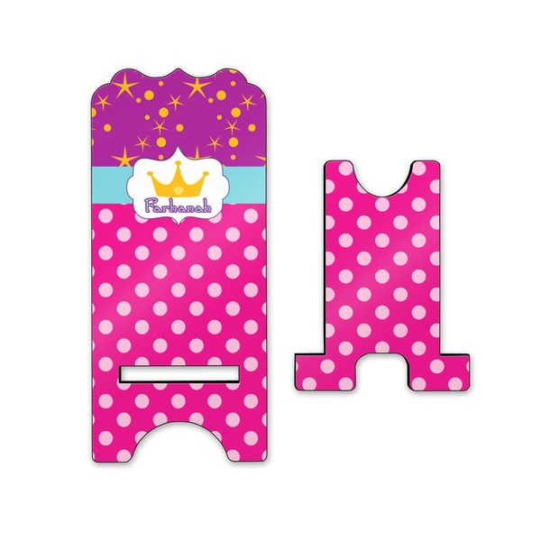 Sparkle & Dots Stylized Phone Stand - Front & Back - Small