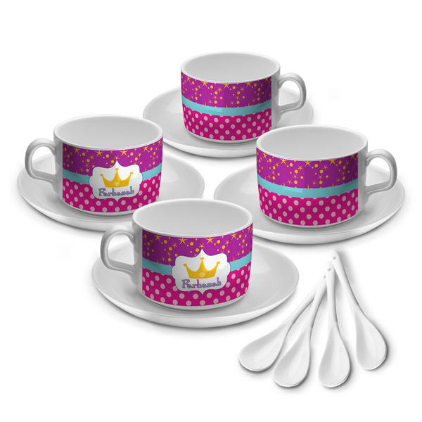 Custom Sparkle & Dots Tea Cup - Set of 4 (Personalized)