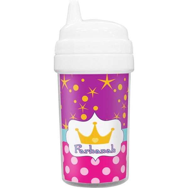 Custom Sparkle & Dots Toddler Sippy Cup (Personalized)