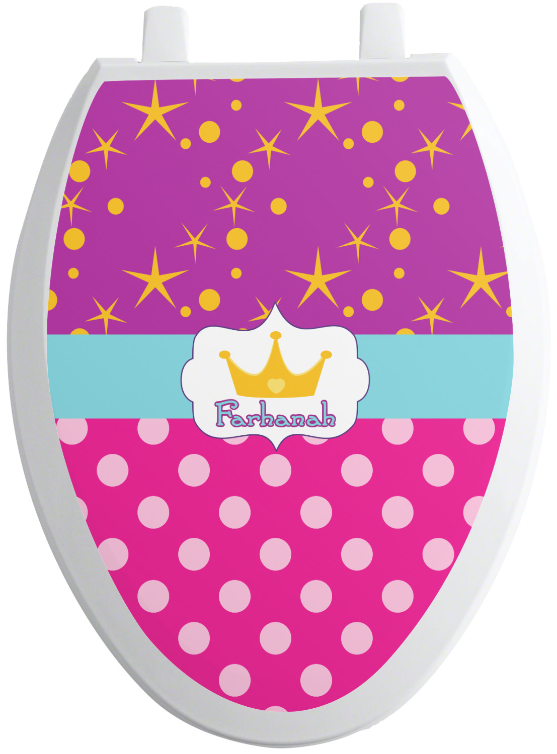 Sparkle & Dots Toilet Seat Decal Elongated (Personalized
