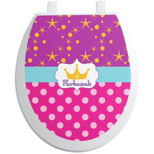 Custom Sparkle & Dots Toilet Seat Decal (Personalized)