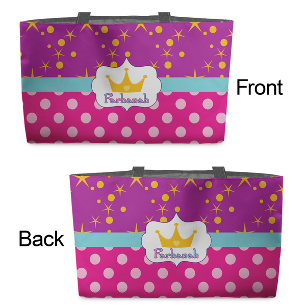 Sparkle & Dots Tote w/Black Handles - Front & Back Views