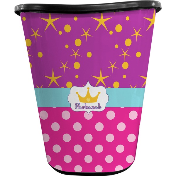 Sparkle & Dots Trash Can Black