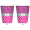 Sparkle & Dots Trash Can White - Front and Back - Apvl