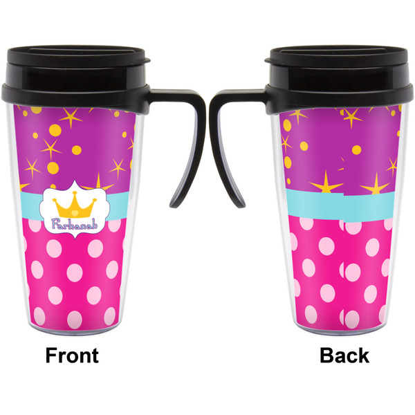 Sparkle & Dots Travel Mug with Black Handle - Approval