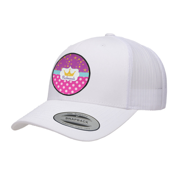 Custom Sparkle & Dots Trucker Hat - White (Personalized)