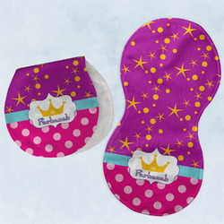 Sparkle & Dots Burp Pads - Velour - Set of 2 w/ Name or Text