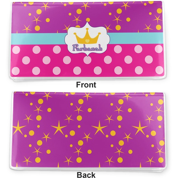 Sparkle & Dots Vinyl Check Book Cover - Front and Back