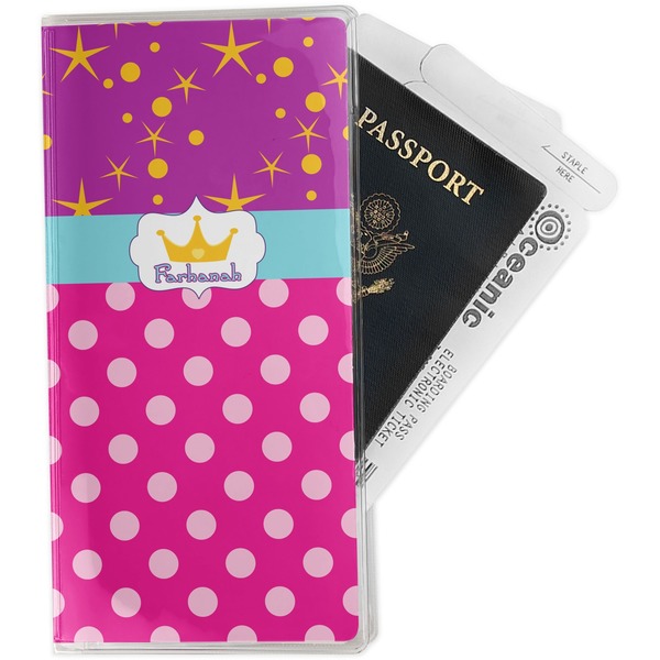 Custom Sparkle & Dots Travel Document Holder