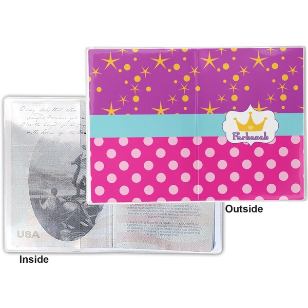 Sparkle & Dots Vinyl Passport Holder - Flat Front and Back
