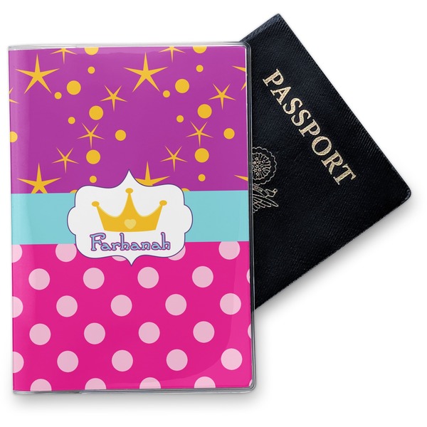 Custom Sparkle & Dots Vinyl Passport Holder (Personalized)