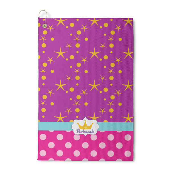 Custom Sparkle & Dots Waffle Weave Golf Towel (Personalized)