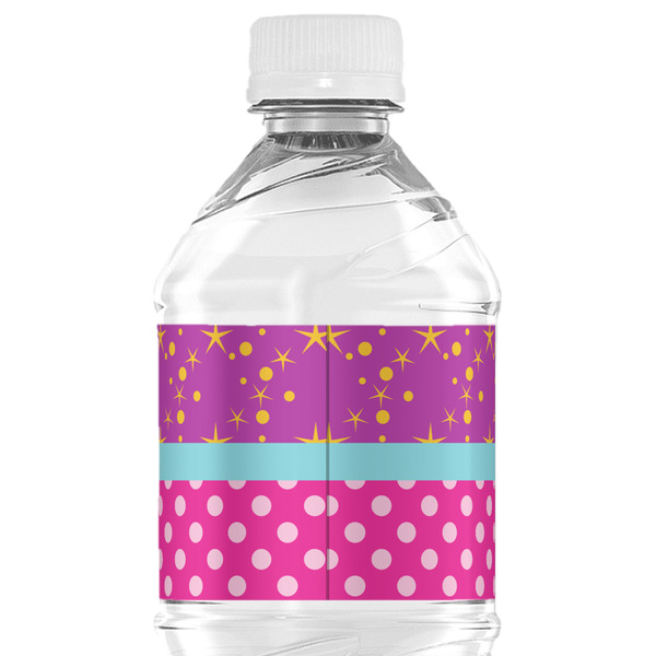 Sparkle & Dots Water Bottle Label - Back View