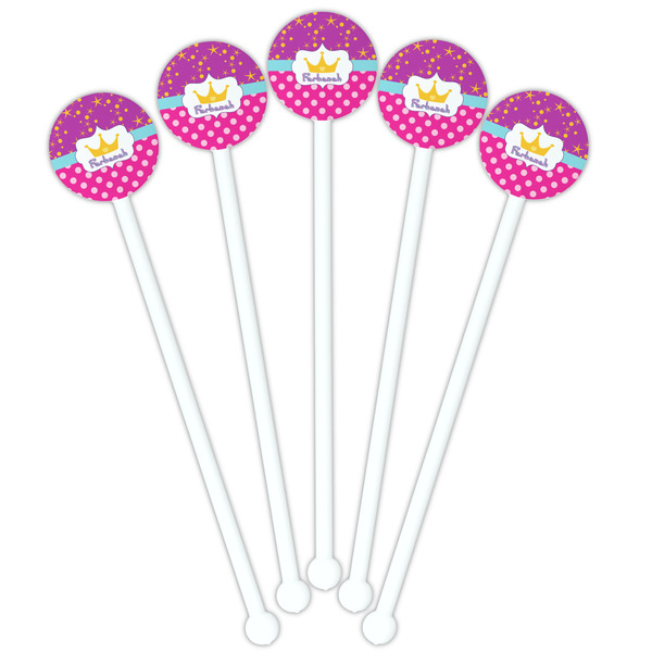 Sparkle & Dots White Plastic 5.5" Stir Stick - Fan View