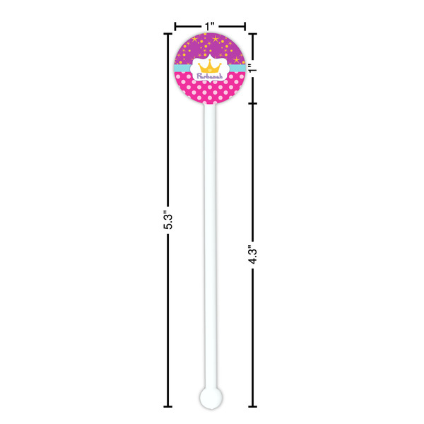 Sparkle & Dots White Plastic 5.5" Stir Stick - Round - Dimensions