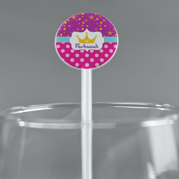 Sparkle & Dots White Plastic 5.5" Stir Stick - Round - Main