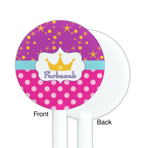 Sparkle & Dots White Plastic 5.5" Stir Stick - Single Sided - Round - Front & Back