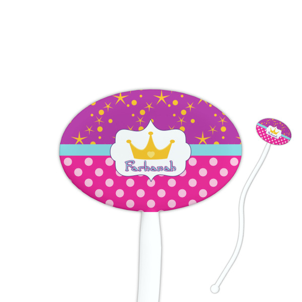 Custom Sparkle & Dots Oval Plastic Stir Sticks (Personalized)