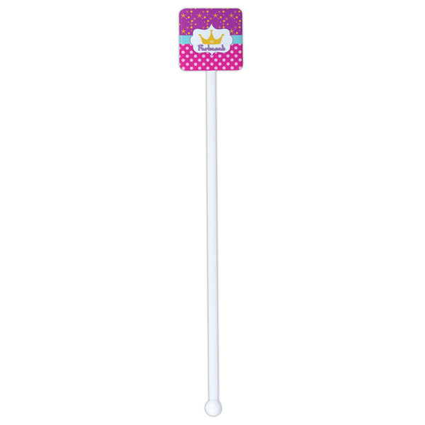 Sparkle & Dots White Plastic Stir Stick - Double Sided - Square - Single Stick