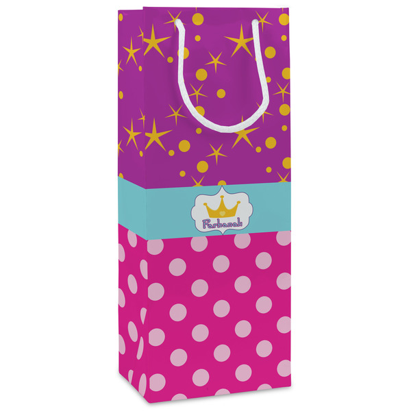 Custom Sparkle & Dots Wine Gift Bags (Personalized)