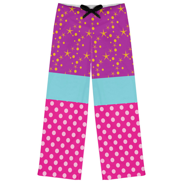 Custom Sparkle & Dots Womens Pajama Pants - M