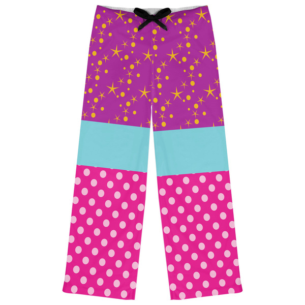 Custom Sparkle & Dots Womens Pajama Pants - XS