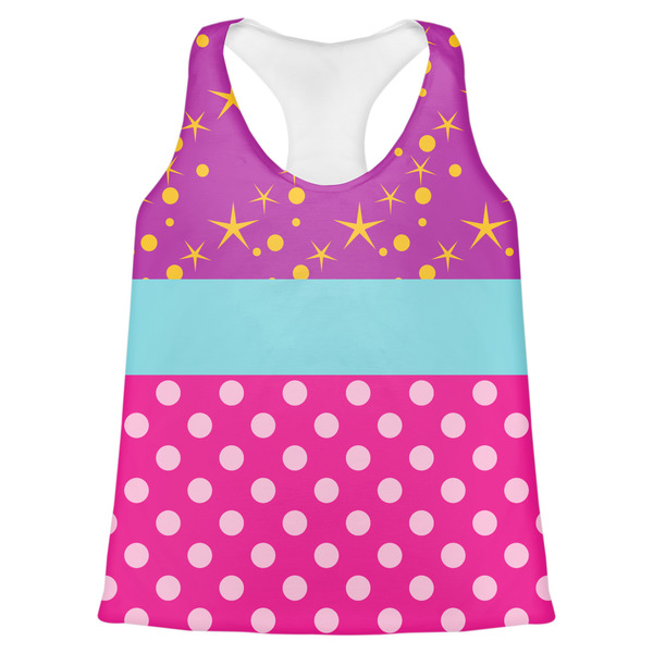 Custom Sparkle & Dots Womens Racerback Tank Top - 2X Large