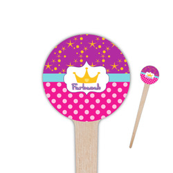Sparkle & Dots 4" Round Wooden Food Picks - Single Sided (Personalized)