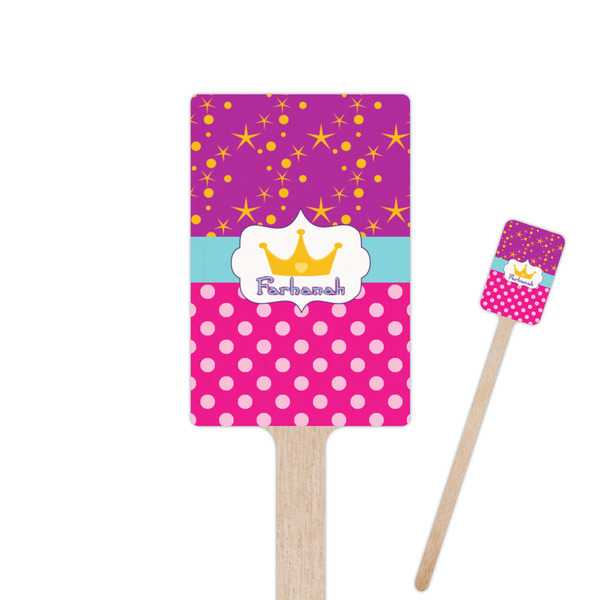 Custom Sparkle & Dots 6.25" Rectangle Wooden Stir Sticks - Double Sided (Personalized)